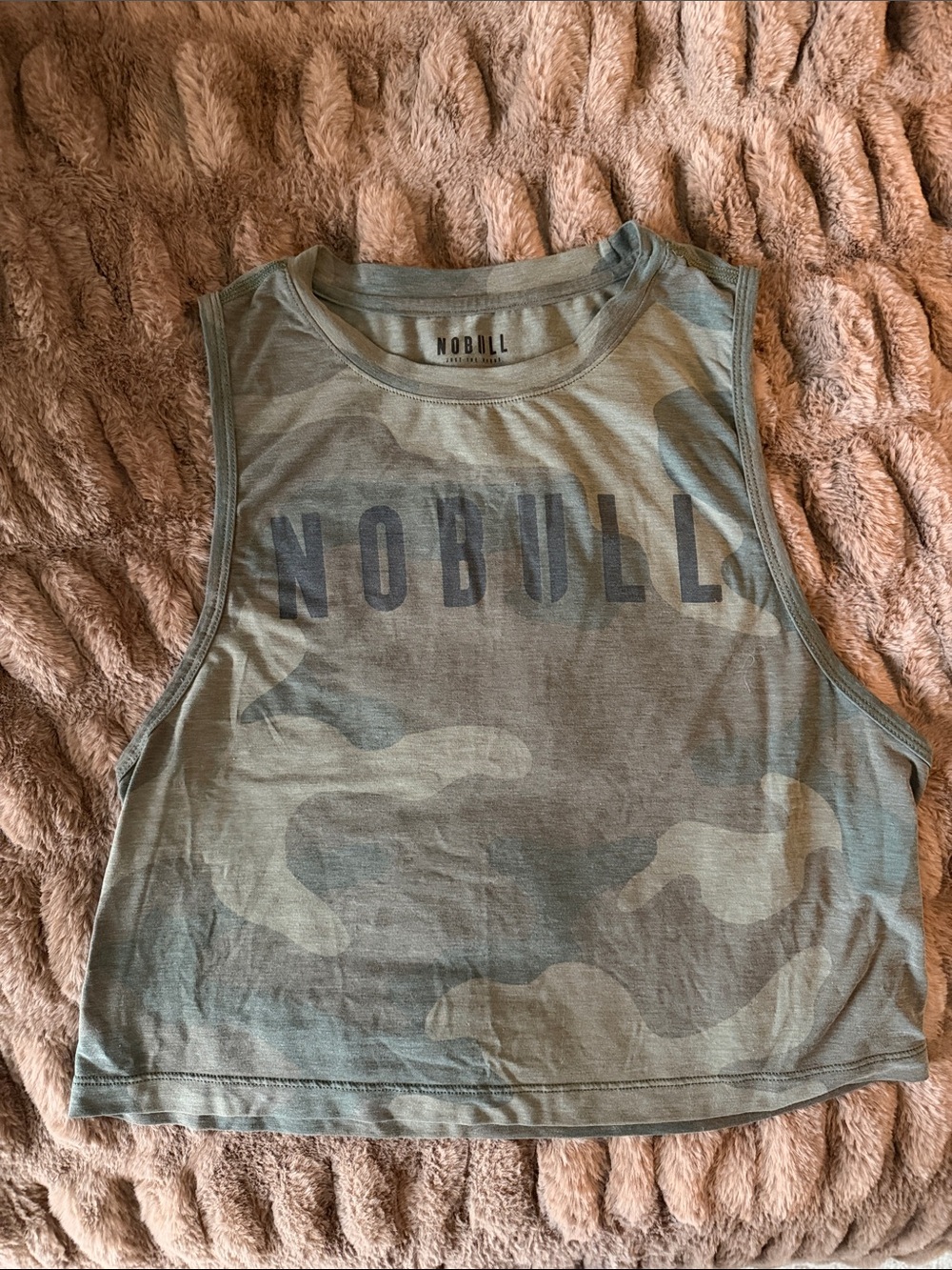 NOBULL Camo Crop Tank Top - Olive Green